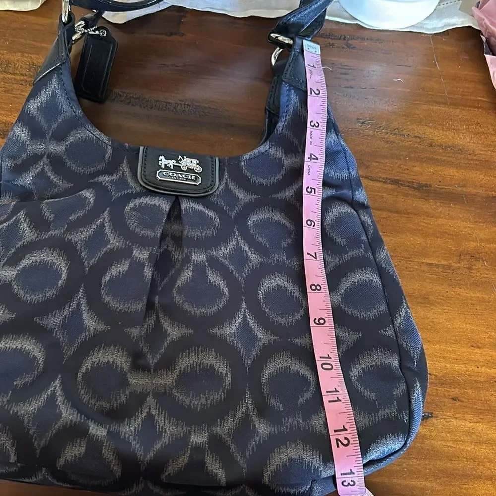 Coach Madison Phoebe Tumbled Blue Logo 3 section Navy lining inside and dust bag